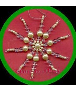 Christmas Ornament Holiday Snowflake Beaded Ornaments ~ NEW ~ 5 inch - $9.85
