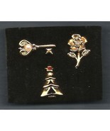 Christmas PIN Avon Tac Pin Gift Set of Three Tac Pins ~ Key ~ Rose ~ Tre... - £15.44 GBP