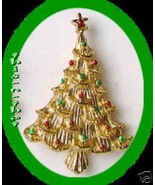 Christmas PIN Avon Tree Goldtone w/ Red &amp; Green Enamel Dots - £15.44 GBP