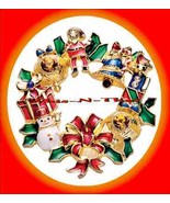 Christmas PIN Avon Wreath Goldtone Holiday Collectble @2010 - £18.54 GBP