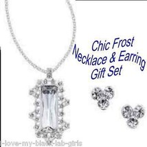 Necklace Earring Chic Frost Necklace/Earrings Gift Set ~Silvertone~ NEW Boxed - £19.42 GBP