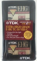 2 Pack TDK VHSC EHG TC-30 Extra High Grade Camcorder Tape VHS-C w/ Bonus... - £5.08 GBP