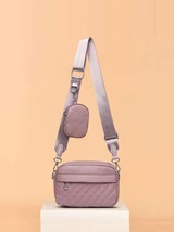 Quilted Crossbody Bags for Women Wide Strap Small Shoulder Bags ROSE - $29.40