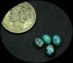 2.0 cwt. Rare Vintage Bisbee with Copper Lot of 4 Turquoise Cabochons  - £29.06 GBP