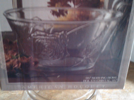 1 NEW AMERICAN BOUQUET 9 1/2&#39;&#39; CRYSTAL SERVING BOWL - $29.99