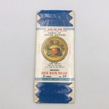 Vintage Fruit of the Loom Rick Rack Braid 3 Yards NIP Blue #29 Mercerized  - $6.79