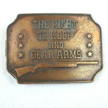 Vintage Second Amendment Belt Buckle Metal Gun Right To Keep &amp; Bear Arms RARE - £15.63 GBP