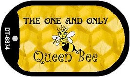 Queen Bee Honey Comb Novelty Metal Dog Tag Necklace DT-6874 - £12.45 GBP