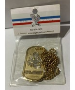 Eagle Crest US Army Dog Tag Gold Tone With Ball Chain New In Package  - $9.49