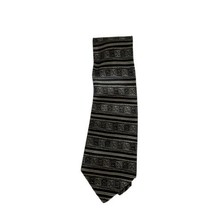 Countess Mara Men&#39;s 100% Silk Necktie Hand Tailored Geometric Design Black Gold - £9.20 GBP