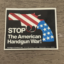 Vintage 1970s Gun Control Sticker Stop the American Handgun War - £7.71 GBP