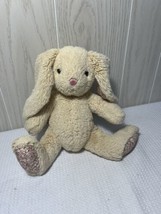 Pier 1 One Imports Tan Beige Cream Hopper Bunny Rabbit Plush pink floral ears - $9.89