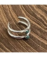 Sterling Silver Double Band Turquoise Ear Cuff .925 Mexico - €24,36 EUR