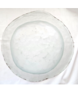 ANNIEGLASS Round Frosted Serving Dish Gold Roman Antique 16&quot; Diameter  W... - $44.55