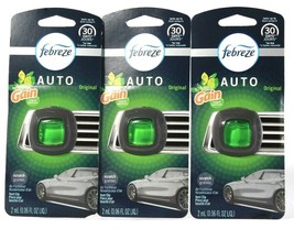 3 Count Febreze 0.06 Oz Auto Original With Gain Scent Air Freshener - £20.44 GBP