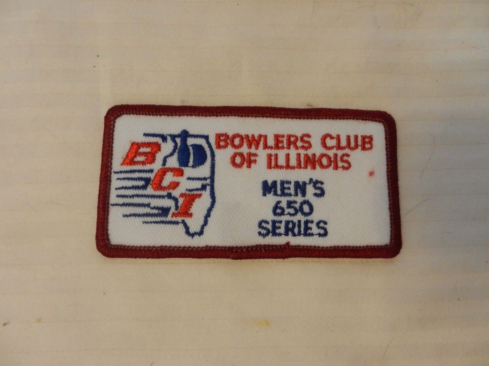 Primary image for Bowlers Club of Illinois Men's 650 Series Patch from the 90s Maroon Border