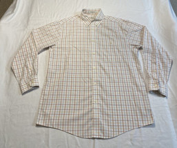 Orvis Button Down Dress Shirt Long Sleeve Pastel Plaid Mens Medium Cotton  - £10.65 GBP