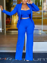 Elegant Summer Suits Tube Top &amp; Loose Pants Set with Blazer - $65.95