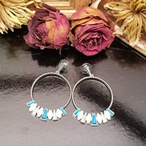 Silver &amp; Blue Dangle Earrings - $4.95