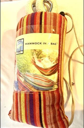 Hammock In A Bag By Bliss Eco Friendly Recycled Cotton Portable Holds To 250 Lbs - $22.00