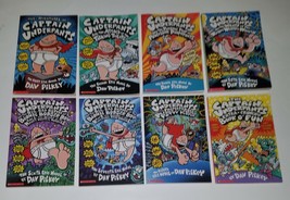 8 Captain Underpants PBK Book Lot 1 2 4 5 6 7 8 Book O Fun (WRITING) Stickers - £16.41 GBP