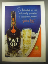 1950 Vat 69 Scotch Advertisement - has been preferred by generations - £14.77 GBP