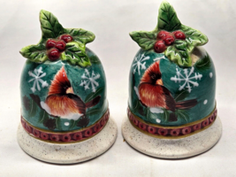 Vintage Cardinal Salt &amp; Pepper Shaker Set - Bell Birds Christmas Holiday... - $9.98