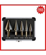 50 Size HSS Titanium Step Drill Bits – 5PC Set in Aluminum Case for Vers... - $717.02 MXN