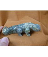 Y-LIZ-IG-258) Green Serpentine IGUANA LIZARD FIGURINE stone PERU healing... - $43.60 CAD