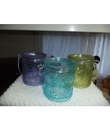 Fleur de lis Glass Candle Holders - $246.89 MXN