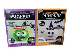 Spooky Nightz Zany Zombie &amp; Ghostly Ghoul Wooden Pumpkin Decorating Kits - £7.47 GBP