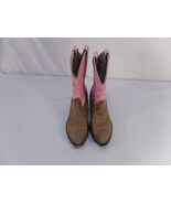 Old West Women&#39;s Size 6.5 Boots Pink and Tan Showing some Wear and Tear ... - $15.83