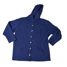 Lizwear by Liz Claiborne Women Blue Full Snap Hoodie Size Medium Pockets - £6.68 GBP