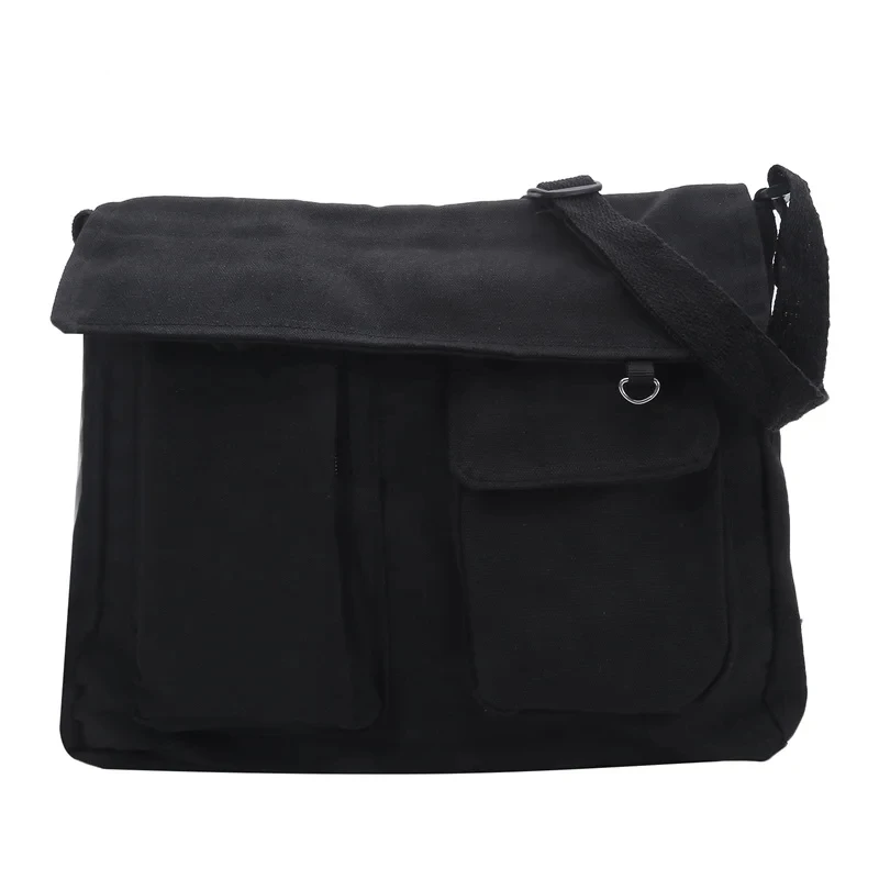 Aisy versatile modern minimalism large capacity students canvas messenger bag women one thumb200