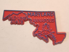 Maryland die cut rubber fridge magnet red blue Annapolis Old line state ... - $9.32