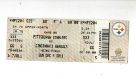Dec 4 2011 Bengals @ Steelers Ticket Ben Roethlisberger Sets Completion Record - £77.52 GBP