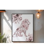 Floral Lion Printable Wall Art, Instant Download 8x10 PDF, Botanical Ani... - $8.88 CAD