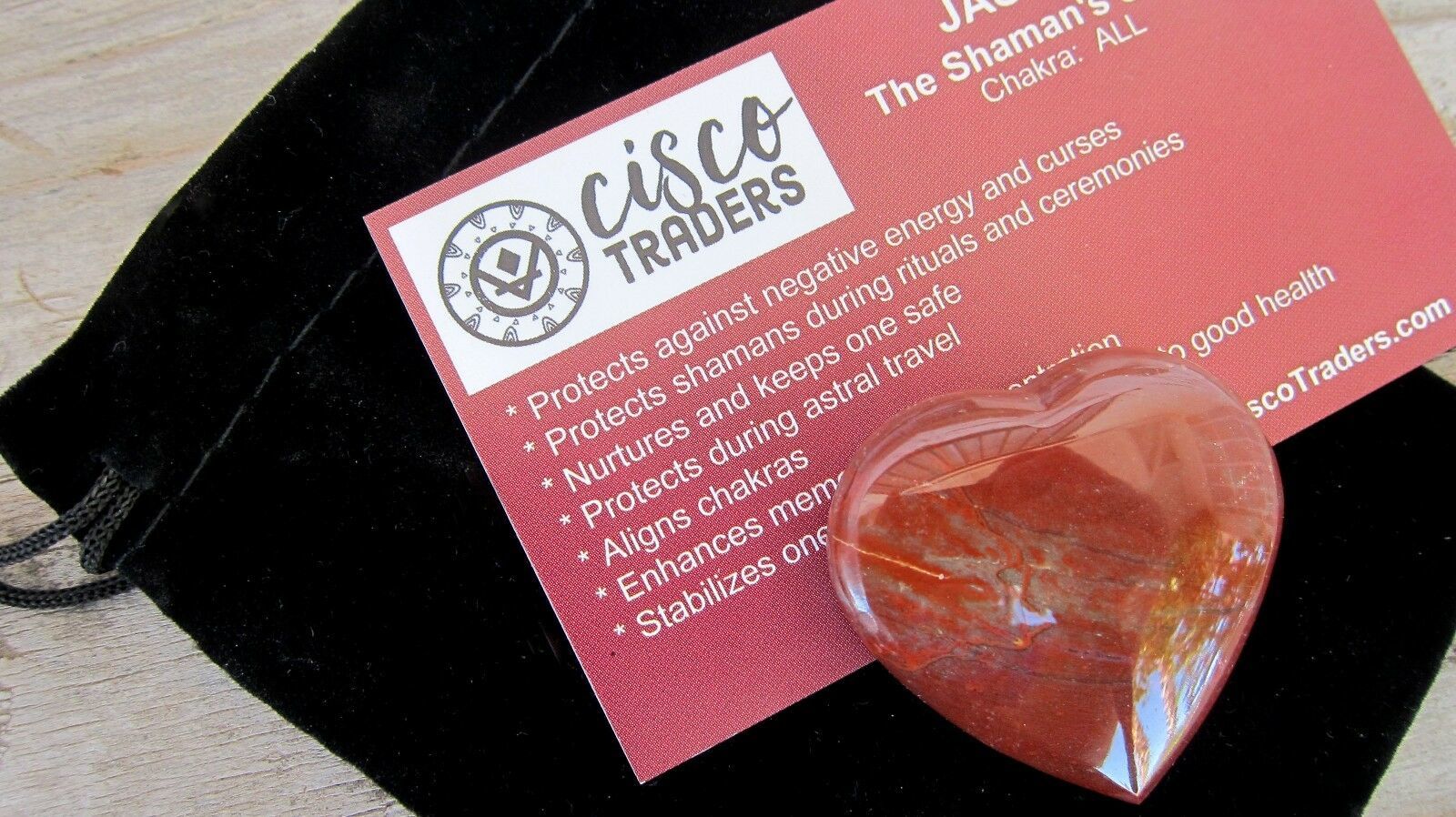 Brecciated Jasper Healing Crystal Heart 35mm with Pouch Info Card Shaman... - $9.04