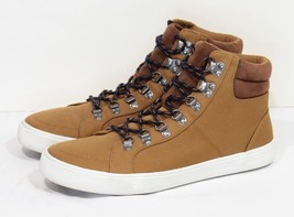 Old Navy Men&#39;s High Top Shoe Size 10 Vegan Sneaker Boot camel Brown Lace Up - £31.13 GBP