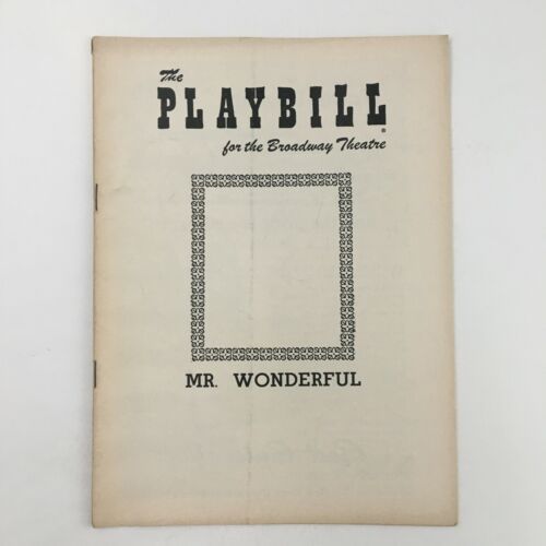 1956 Playbill The Broadway Theatre Present Mr. Wonderful A New Musical C... - $14.20