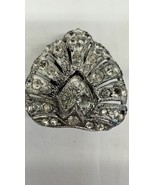 HOLFAST Silver Toned Costume Scarf/Belt Slide w/ Clear  Rhinestones, 1 7... - $40.33 CAD