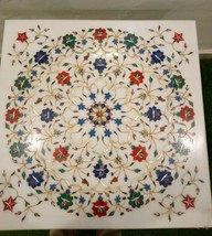 2&#39; Square White Marble Center Table Top Inlay Handmade Work Antique Home Decors - $977.13