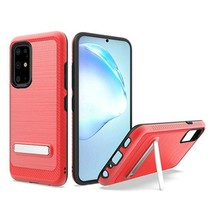 For Samsung S20 Plus 6.7&quot; Brushed Hybrid Case w/ Magnetic Kickstand RED - £4.60 GBP