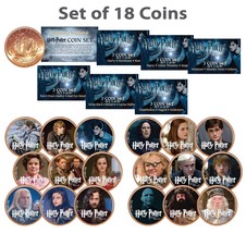 Harry Potter Deathly Hallows Colorized Uk British Halfpenny Ultimate 18-Coin Set - £29.82 GBP
