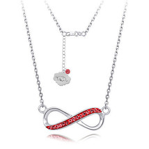 Sterling Silver University of Arkansas Razorbacks Crystal Infinity Necklace - $108.80