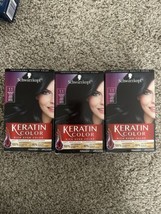 3X SCHWARZKOPF KERATIN PERMANENT HAIR COLOR CREAM, 1.1 MIDNIGHT BLACK - $26.17