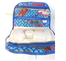 Star Of California Travel Accessories Blue Floral Travel Toiletry Bag Vintage - £14.27 GBP