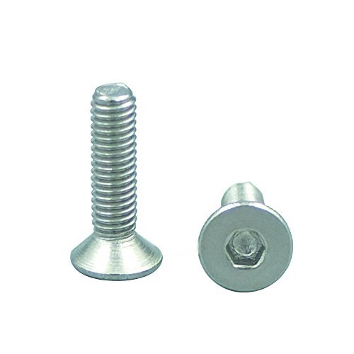 Bluemoona 50 Pcs - Flat Head Metric Thread 304 M3 Stainless Steel Hex Socket Dri