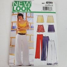 Vintage Style New Look 6190 Sewing Pattern Miss Pants Skirt 8 - 18 - $7.74