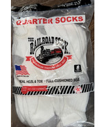 Railroad Sock ~ 6-Pair White Quarter Socks ~ Sock Size 10-13 Shoe Size 6-12 - $32.52 CAD